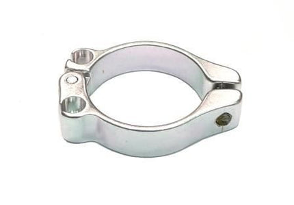 BICYCLE PARTS - CABLE STOP CLAMP - 31.8MM DIA, SILVER