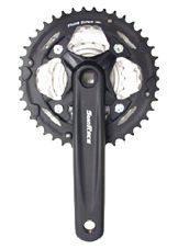 BICYCLE PARTS - CHAINWHEEL SET 170MM X 22/32/42T, 90 DEG CRANK HOLE. 7/8 SPEED, ALLOY BLACK