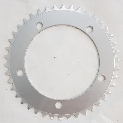 BICYCLE PARTS - CHAIN RING 42T X 130 BCD FOR SINGLE SPEED, ALLOY, 1/2 X 3/32 SILVER