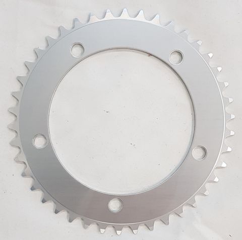 BICYCLE PARTS - CHAIN RING 42T X 130 BCD FOR SINGLE SPEED, ALLOY, 1/2 X 3/32 SILVER