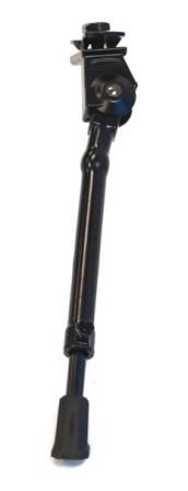 BICYCLE PARTS - KICKSTAND 24 - 700C ADJUSTABLE, CENTRE MOUNT, ALLOY WITH STEEL PLATE, BLACK 'TOUR - SERIES'