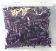 BICYCLE PARTS - NIPPLES 14G ALLOY, 12MM PURPLE (GROSS)