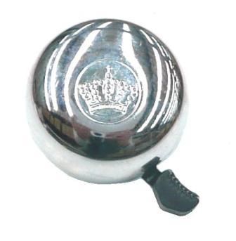 BICYCLE PARTS - BELL - STEEL, SILVER TOP, CROWN DESIGN, FITS 25.4MM BB