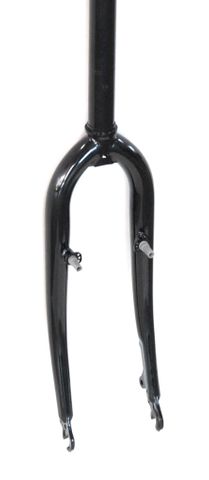 BICYCLE PARTS - FORK 24 , RIGID, THREADLESS 1 1/8 , 300MM STEM. W/PIVOT, W/DISC MOUNT, STEEL, BLACK