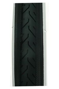 BICYCLE PARTS - TYRE 700 X 25C BLACK WITH WHITE WALL (25 - 622)