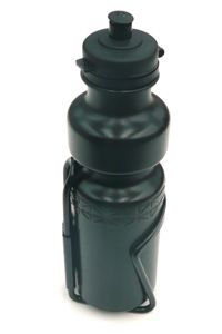 BICYCLE PARTS - BOTTLE - 750CC, WITH BLACK ALLOY CAGE, BLACK