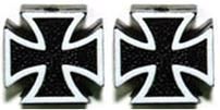 BICYCLE PARTS - VALVE CAP FOR A/V, IRON CROSS, BLACK, QTY 2 IN PLASTIC BAG