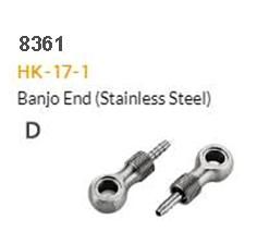 BICYCLE PARTS - HYDRAULIC HOSE FITTING - D - HK - 17, BANJO END, STAINLESS, FOR DIAM .5MM. FOR SHIMANO, AVID (10 PACK)