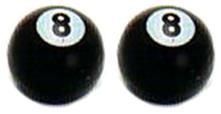 BICYCLE PARTS - VALVE CAP 8 BALL 2PCE