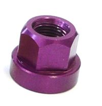 BICYCLE PARTS - ALLOY HUB AXLE NUT - 3/8 FLANGE TYPE, PURPLE