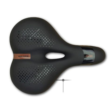BICYCLE PARTS - SADDLE, VINYL TOP, BLACK PC W/MEMORY FOAM, W/DDK LOGO, STEEL BLACK RAIL L:260 W:213MM, QUALITY DDK PRODUCT MADE IN TAIWAN