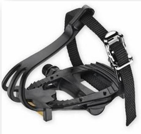 BICYCLE PARTS - PEDALS, BLACK, 9/16 AXLE, P.P, INC TOE CLIP & STRAPS