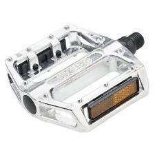 BICYCLE PARTS - PEDALS 9/16 BMX, LARGE PLATFORM, ONE PIECE ALLOY BODY, SILVER