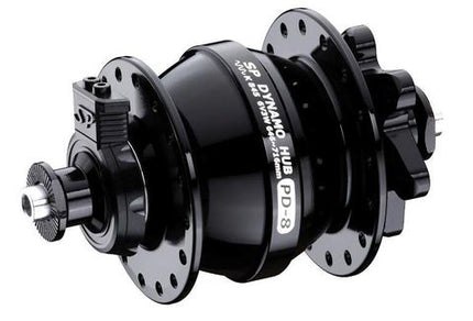 Shutter Precision PD-8 Dynamo Hub Front 6V 3W Black Disc Brake 32 Hole Standard QR For Bicycle