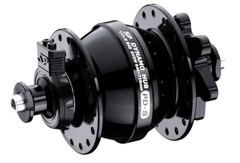 Shutter Precision PD-8 Dynamo Hub Front 6V 3W Black Disc Brake 32 Hole Standard QR For Bicycle