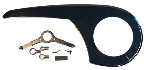 BICYCLE PARTS - CHAIN GUARD - PC, 26 - 28 UPTO 48T, 4 CLAMPS, BLACK