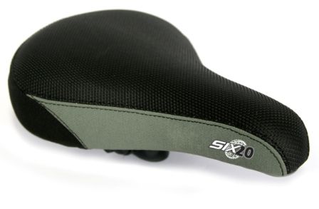 BICYCLE PARTS - SADDLE DIRT JUMP, 8MM RAILS, KEVLAR SIDE PANELS, GREY/BLACK, QUALITY VELO MANUFACTURED PRODUCT