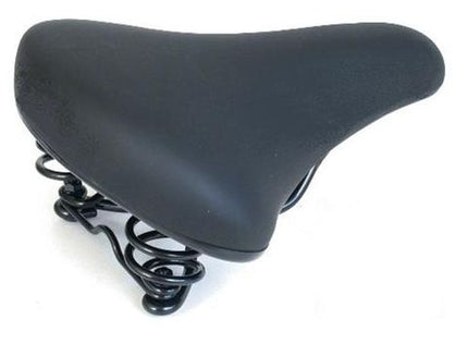 BICYCLE PARTS - SADDLE, LADIES, SPRING, PU FOAM, VACUUM TECHNOLOGY 250 X 210MM BLACK ( SADDLE CLAMP NOT INCLUDED )