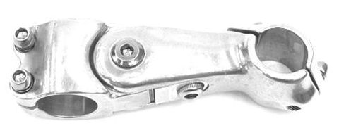 BICYCLE PARTS - AHEAD STEM - 105MM EXT, 0 - 50 DEGREE, 28.6MM DIA., 25.4MM BB, POLISHED SILVER