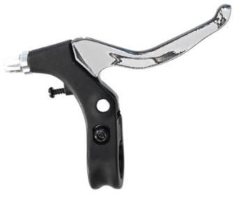 BICYCLE PARTS - BRAKE LEVER, 2 FINGER TYPE (SOLD IN PAIRS), V - BRAKE, BLACK/SILVER