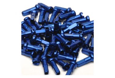 BICYCLE PARTS - NIPPLES 14G ALLOY, 12MM BLUE (GROSS)