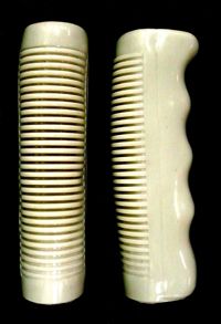 BICYCLE PARTS - GRIPS W/FINGER GROOVES, 110MM, WHITE