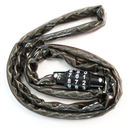 BICYCLE PARTS - LOCK, COMBINATION CHAIN LOCK , 2.3 X 915MM, 3 DIGIT CODE, CLEAR