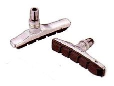 BICYCLE PARTS - BRAKE SHOES - V BRAKE SHOES, CARTRIDGE, 72MM, SILVER (SOLD IN PAIRS)