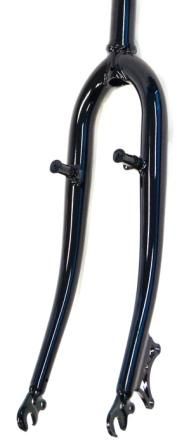 BICYCLE PARTS - FORK 26, THREADLESS, 1.1/8 (ID 25.4MM, STEM 300MM) WITH PIVOTS AND DISC BRAKE MOUNT, STEEL. BLACK (AXLE TO CROWN 390MM)