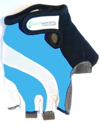 BICYCLE PARTS - LIGHT BLUE GLOVES - PRO SERIES, AMARA PALM, GEL PADDING, XXL