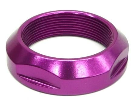 BICYCLE PARTS - ADD SOME BLING LOCK NUT, PURPLE, OD1 1/8 OR ID25.4 DIA, ALLOY