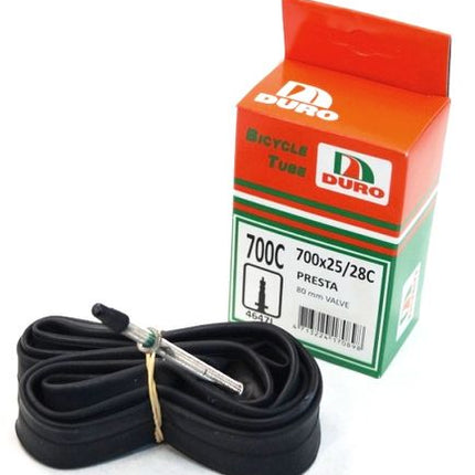 BICYCLE PARTS - TUBE 700 X 25/28C LONG VALVE F/V 80MM THREADED