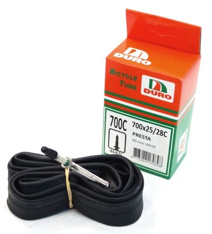 BICYCLE PARTS - TUBE 700 X 25/28C LONG VALVE F/V 80MM THREADED