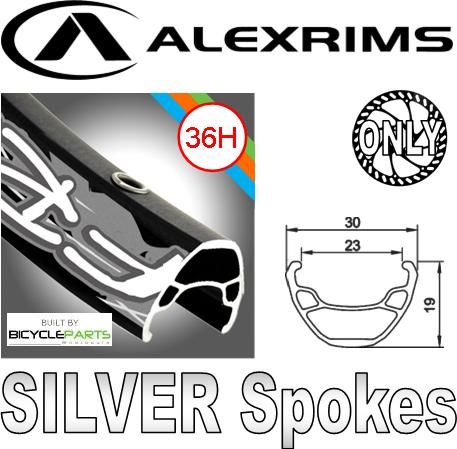 Alex Rims Alexrims 26" FR30 Bicycle Wheel - Black Rim, Silver Spokes, 36H, Front Disc Brake Compatible, Novatec Hub