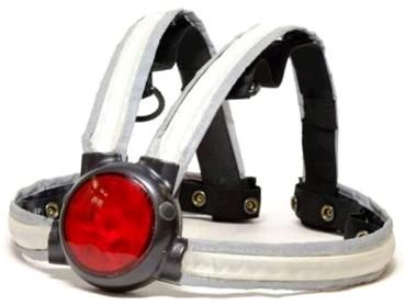 BICYCLE PARTS - LIGHT FOR YOUR BACK OR BACKPACK, VEGLO, USB POWERED MULTI FUNCTION, STRAP - ON LIGHT
