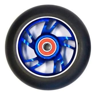 BICYCLE PARTS - SCOOTER WHEEL, ALLOY, 100MM INCL ABEC - 9 BEARING, BLUE CORE, SENSATIONAL
