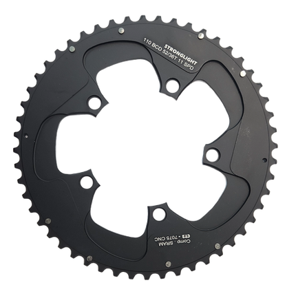 Stronglight 52T Road Chainring For SRAM 11 Speed 110 BCD 5 Hole 7075 CNC Aluminum Black Bicycle Cycling Component
