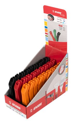 BICYCLE PARTS - UNIOR TYRE LEVERS, 27 SETS, MUTLI COLOURS, DISPLAY BOX 626988 BICYCLE TOOL, 