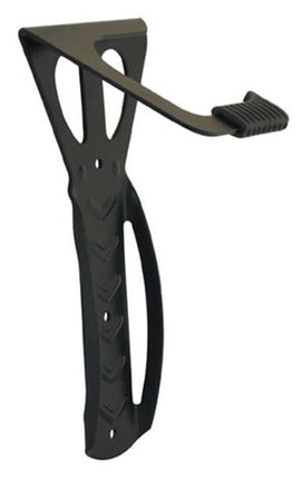 BICYCLE PARTS - STORAGE HANGER - 1 BIKE. SUITABLE FOR TYRE WIDTH UP TO 55MM.MAX RIM WITH TYRE DEPTH:70MM.WALL FIXINGS INCLUDED. BLACK