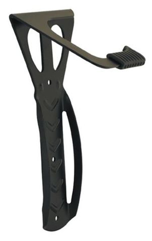 BICYCLE PARTS - STORAGE HANGER - 1 BIKE. SUITABLE FOR TYRE WIDTH UP TO 55MM.MAX RIM WITH TYRE DEPTH:70MM.WALL FIXINGS INCLUDED. BLACK