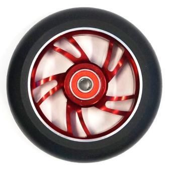 BICYCLE PARTS - SCOOTER WHEEL, ALLOY, 110MM INCL ABEC - 9 BEARING, RED CORE, SENSATIONAL
