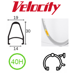 BICYCLE PARTS - RIM 700C X 14MM - VELOCITY DEEP V - 40H - (622 X 14) - PRESTA VALVE - RIM BRAKE - D/W - SILVER (ANODISED) - MSW