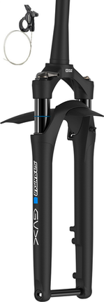 BICYCLE PARTS - GRAVEL FORK SF24 - GVX32 700C, 50MM TRAVEL , 12X100MM AXLE EQ AIR SPRING, RLR DAMPER WITH REMOTE, FLAT MOUNT DISC , MATT BLACK 1.5 TO 1 - 1/8 TAPERED STEM 300MM