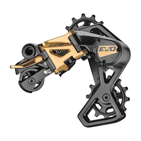 BICYCLE PARTS - TRP REAR DERAILLEUR RD - M9070 EVO, 7 SPEED, HIGH POLISHED GOLD, 26T MAX, SHORT CAGE W/ CLUTCH