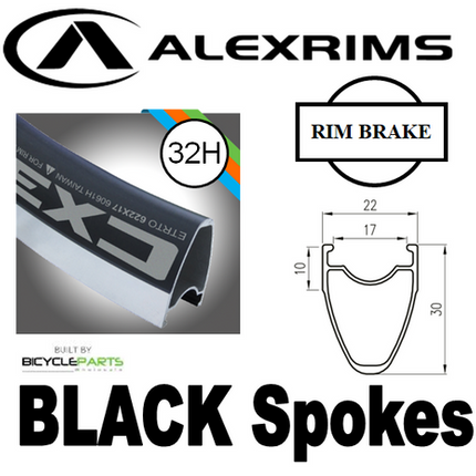 Alex Rims WHEEL - 700C ALEX CX30 32H S/j BLACK RIM, TRACK FIXED/FREE NUTTED (120MM OLD) SEALED NOVATEC BLACK HUB, MACH 1 BLACK SPOKES