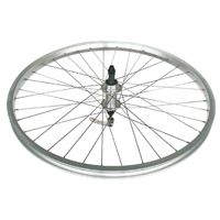 Silver 24-inch Mach1 Spokes Rear Alloy Rim Bicycle Wheel For Multitasking Hubs - High Performance Cycling Component For Adult Riders