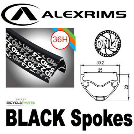 Alex Rims Alex MD25 26 Inch Front Bicycle Wheel Black Rim Novatec Hub Disc Brake Compatible Mach 1 Spokes For Cycling
