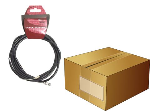 YPK VPE Bicycle Cable Systems 1900mm Universal Inner Outer Galvanised Low Friction Polymer Brake Cable Black 25 Pack