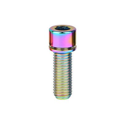 BICYCLE PARTS - TITANIUM BOLT - M5 X 10MM, RAINBOW, GR 5 BOLT, W/WASHER, STANDARD ALLEN KEY HEAD (SOLD INDIVIDUALLY)