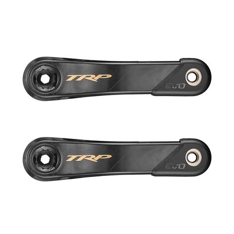 BICYCLE PARTS - TRP CRANK CK - 9050 EVO CARBON FIBER CRANK, 165MM LENGTH CINCH COMPATIBLE INTERFACE/ 68 & 73, BLACK / GOLD
